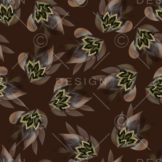 黑底花卉印花华亿平台图片