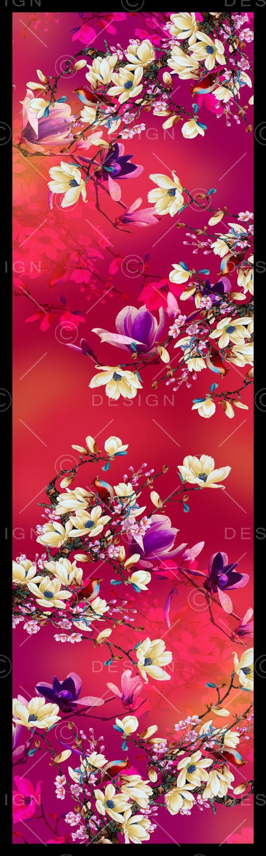 玉兰花印花华亿平台图片