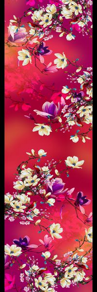 玉兰花印花华亿平台图片