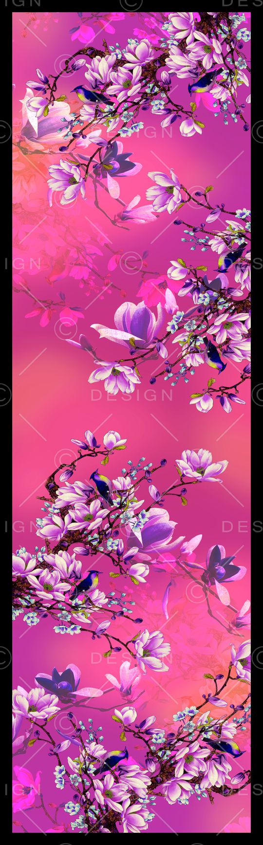 玉兰花印花华亿平台图片