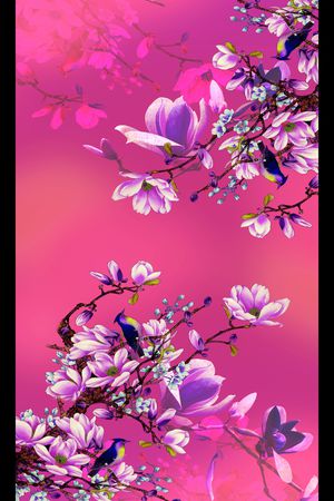 玉兰花印花华亿平台图片