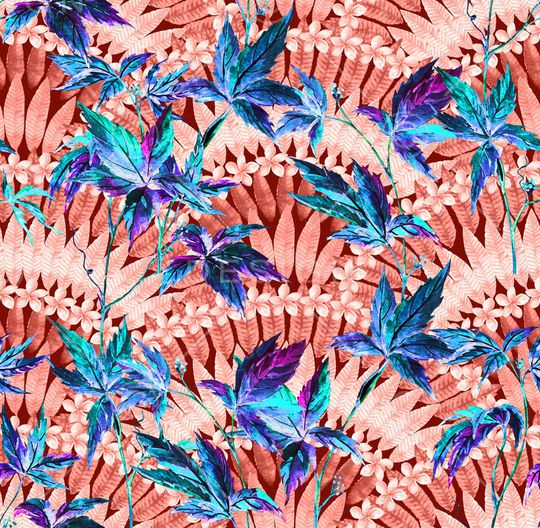 抽象花卉印花华亿平台图片