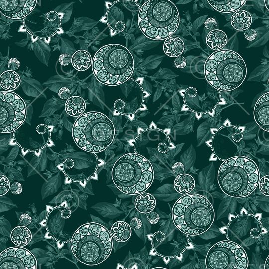 黑底花卉印花华亿平台图片