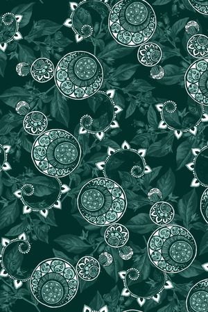 黑底花卉印花华亿平台图片