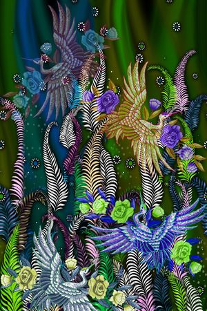 春夏华亿平台印花华亿平台图片