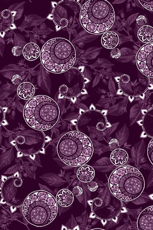 黑底花卉印花华亿平台图片