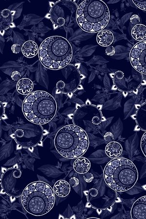 黑底花卉印花华亿平台图片