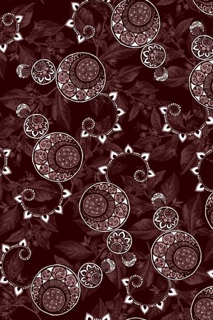 黑底花卉印花华亿平台图片