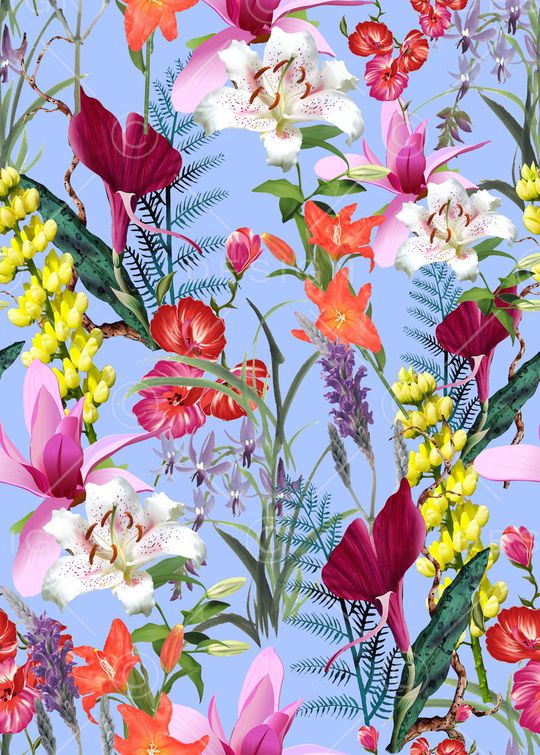 花卉印花华亿平台图片