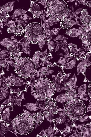 黑底花卉印花华亿平台图片