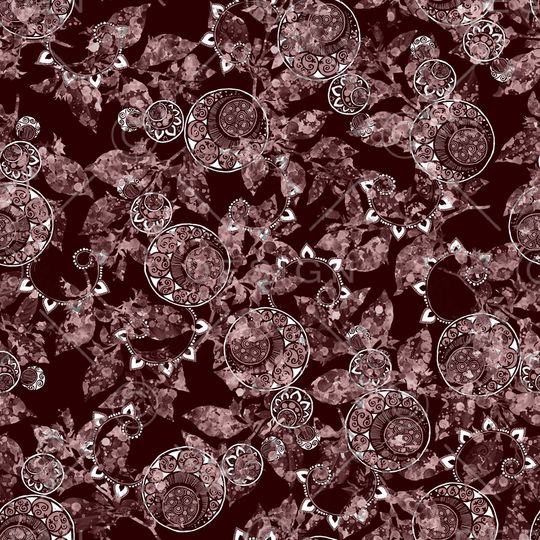 黑底花卉印花华亿平台图片