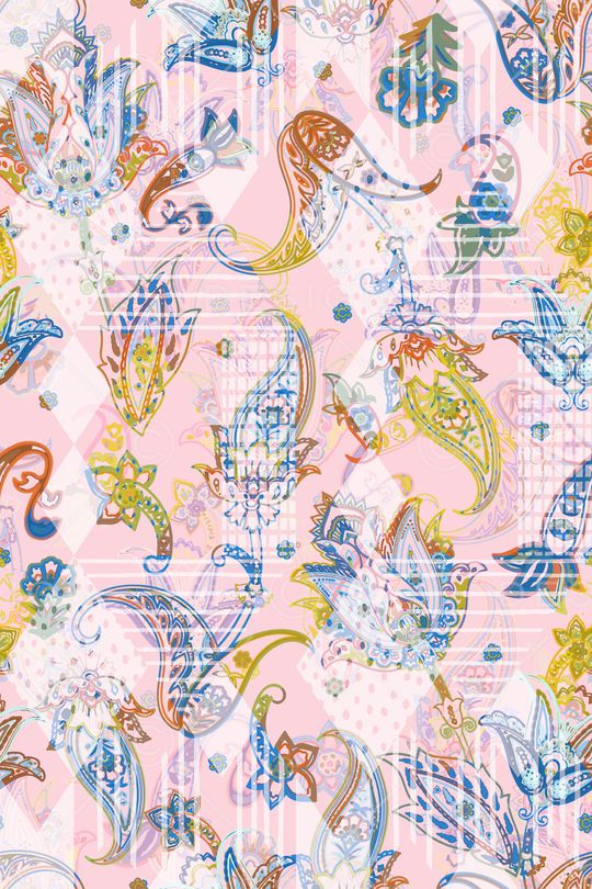 佩斯利印花华亿平台图片