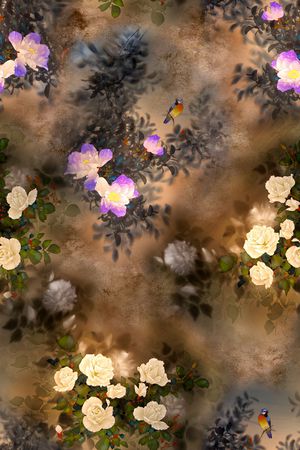 花卉印花华亿平台图片