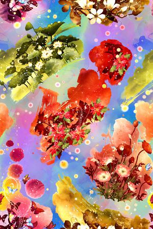 花卉印花华亿平台图片