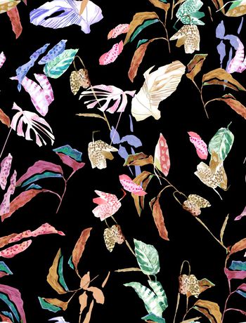 1036189-180327抽象植物回路黑底