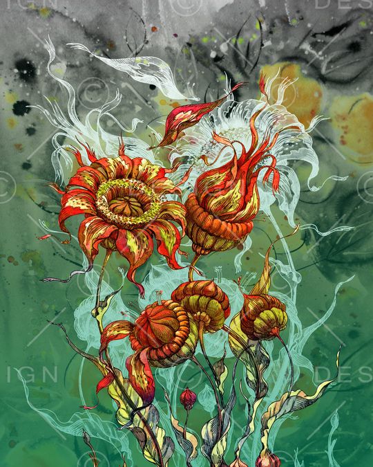 花卉印花华亿平台图片