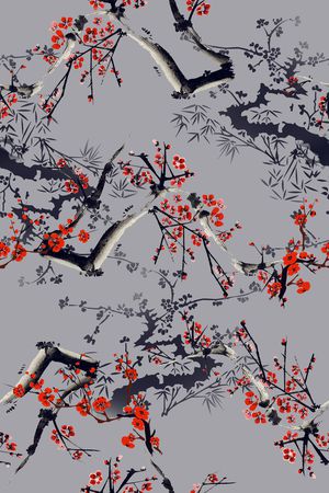 梅花印花华亿平台图片