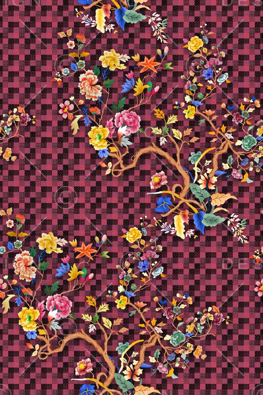 花卉印花华亿平台图片