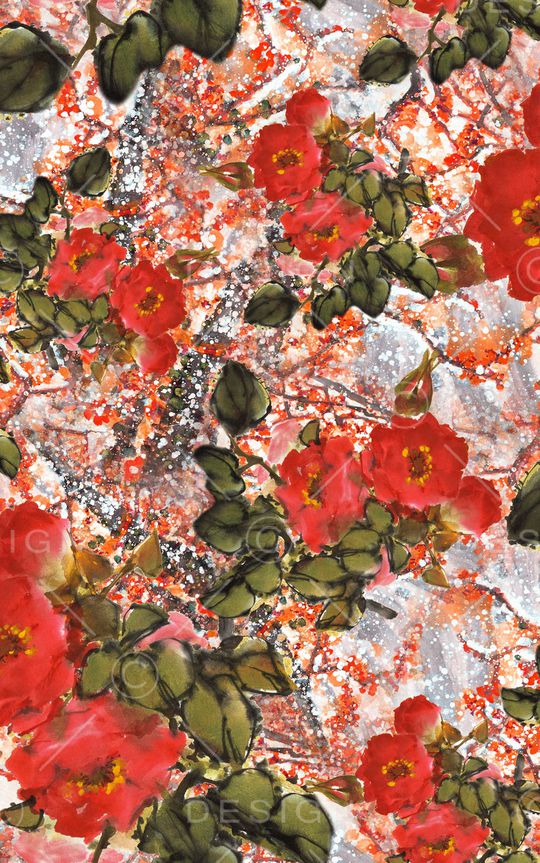 花卉印花华亿平台图片