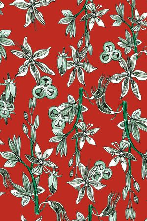 线条花卉印花华亿平台图片