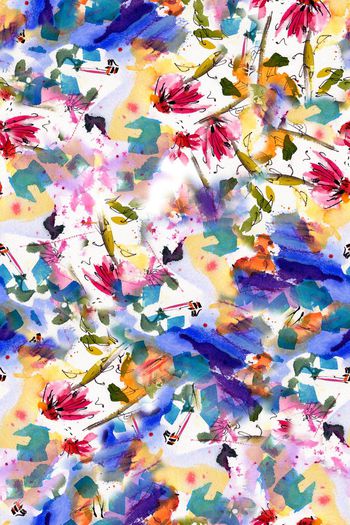 抽象花卉印花华亿平台图片