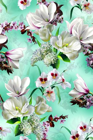 花卉印花华亿平台图片