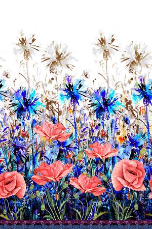 水彩花卉印花华亿平台图片