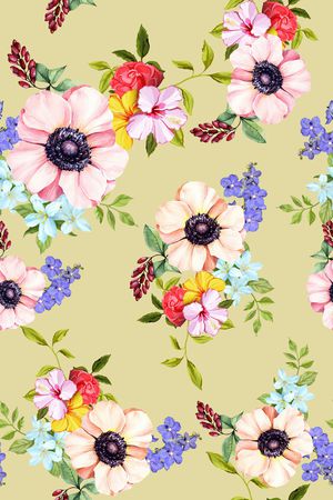 彩底花卉印花华亿平台图片