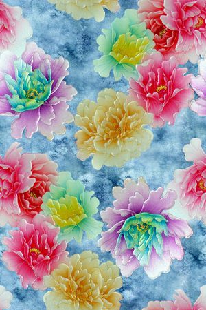 牡丹印花华亿平台图片