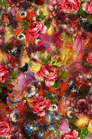 彩底花卉印花华亿平台图片