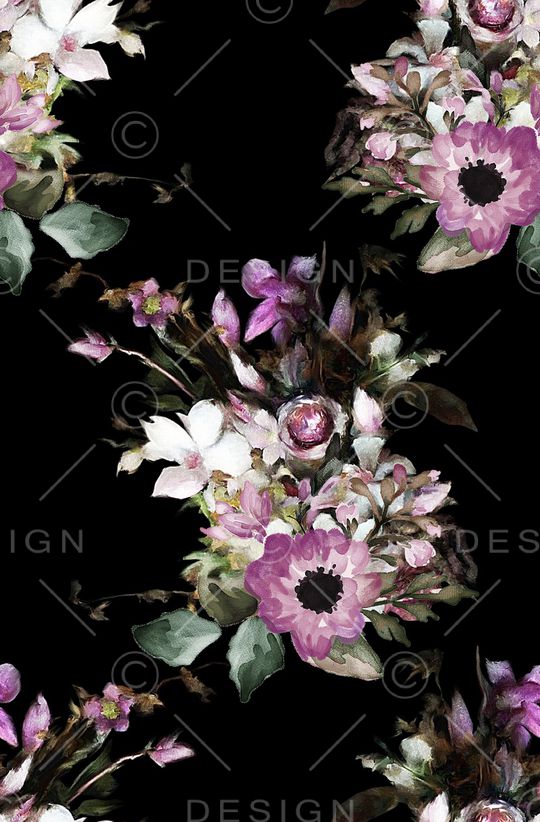 水彩花卉印花华亿平台图片