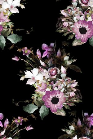 水彩花卉印花华亿平台图片