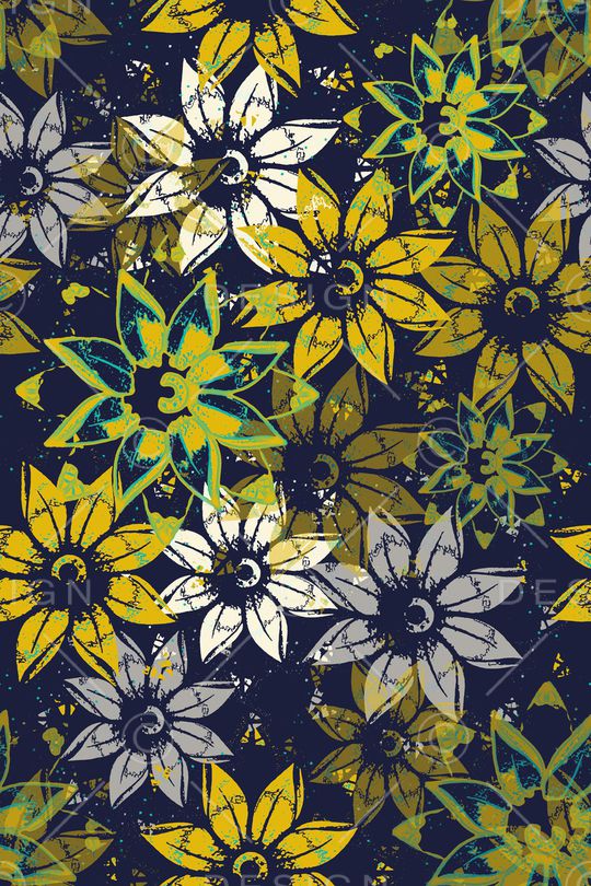 抽象花卉印花华亿平台图片