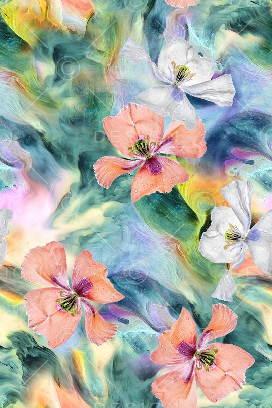 花卉印花华亿平台图片