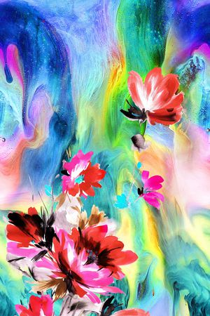 花卉印花华亿平台图片