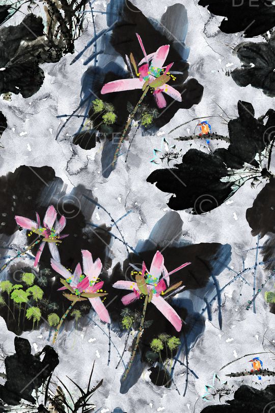 花卉印花华亿平台图片