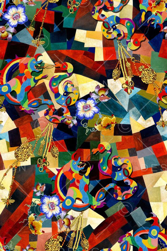 抽象印花华亿平台图片