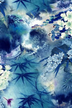 水墨风印花华亿平台图片