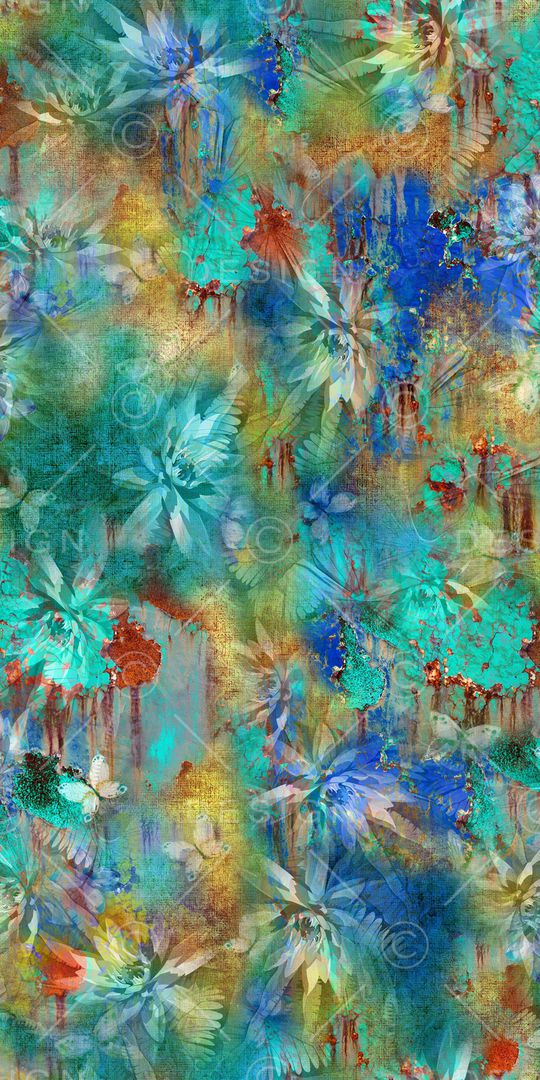 抽象花卉印花华亿平台图片