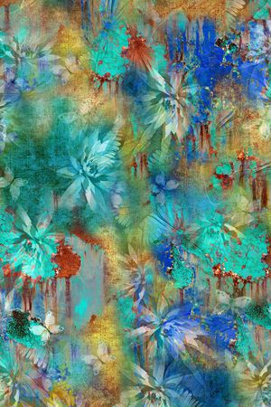 抽象花卉印花华亿平台图片