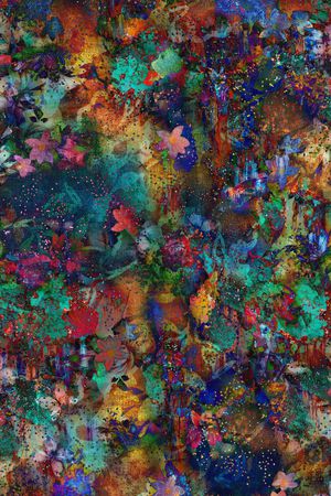 抽象花卉印花华亿平台图片