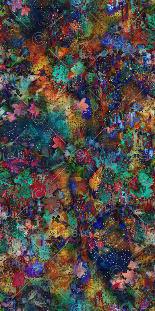 抽象花卉印花华亿平台图片