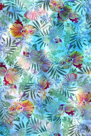 抽象花卉印花华亿平台图片