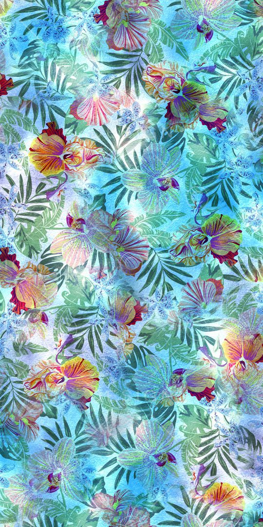 抽象花卉印花华亿平台图片