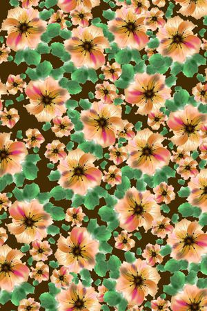 黑底花卉印花华亿平台图片