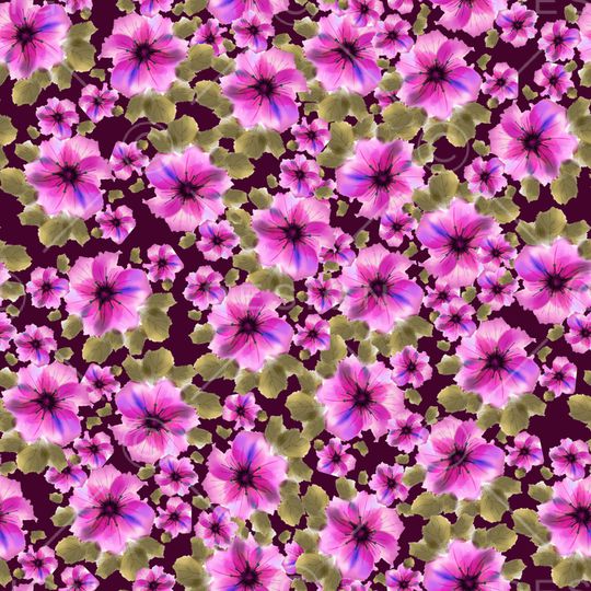 黑底花卉印花华亿平台图片