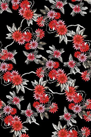 水彩花卉印花华亿平台图片