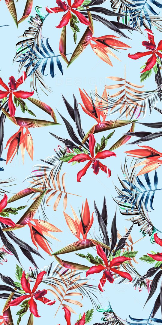 水彩花卉印花华亿平台图片