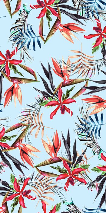 水彩花卉印花华亿平台图片