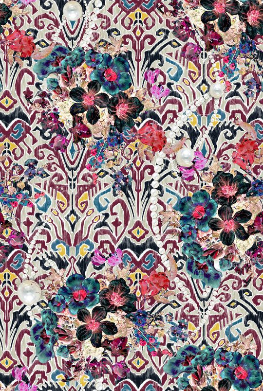 抽象花卉印花华亿平台图片